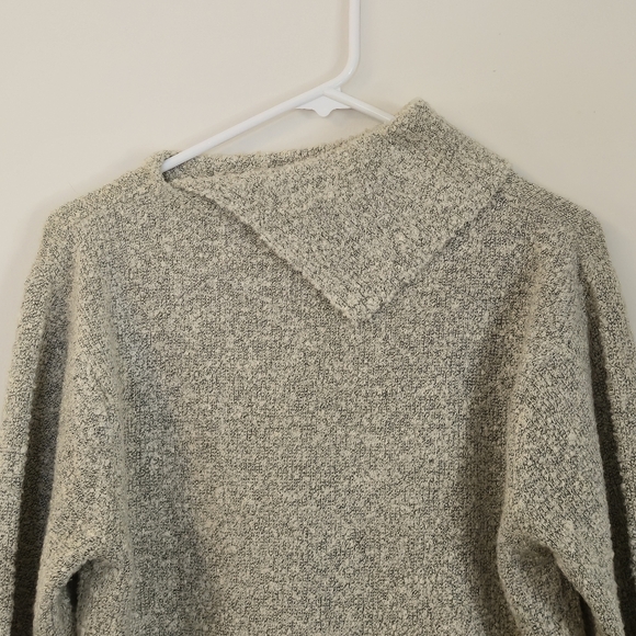 Penmans Vintage Gray Marled Boucle Knit Mock Neck Asymmetrical Sweater Medium - Picture 1 of 14